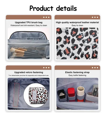 Neceser Organizador De Maquillaje Boyatu 3 Unidades Leopardo