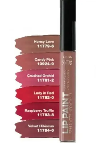 Labial Líquido Lip Paint Avon Mate Humectante Color Velvet Hibiscus