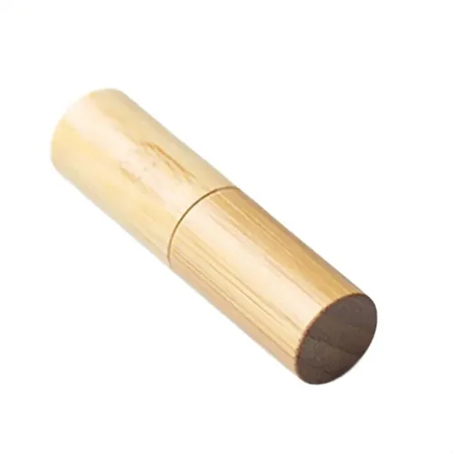 Envase De Bálsamo Labial Con Tubo De Lápiz Labial De Bambú V