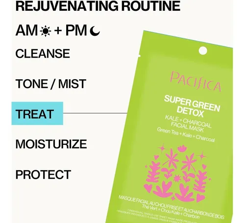Mascarilla Detox Verde Pacifica 1 Uds