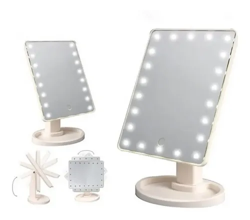 Espejo Nuevo Porta Maquillaje 16 Luces Led Táctil A Pilas