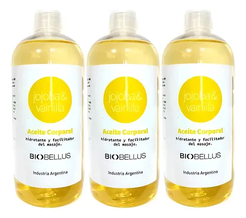 3 Aceites Masajes De Jojoba Y Vainilla Biobellus 500ml
