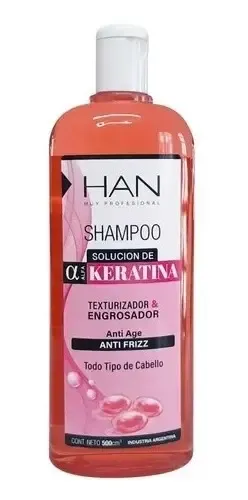 Shampoo Anti Frizz Anti Age Texturizador Keratina X 500 Han
