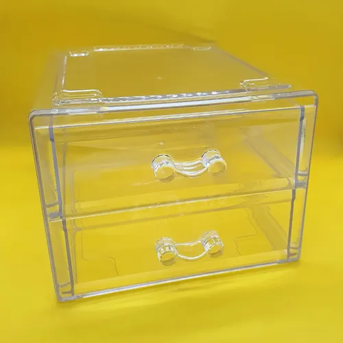 Organizador Acrílico 2 Cajones Transparente Maquillaje Joya
