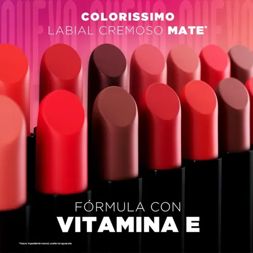 Labial Mate En Barra Vogue Colorissimo Tono Frambuesa Viva