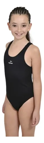 Malla Natación Nena Buen Nado Negro 101 + Gorro + Antiparras