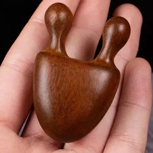 Masajeador Gua Sha De Madera Para Nariz Y Ojos, Sándalo Sandalwood