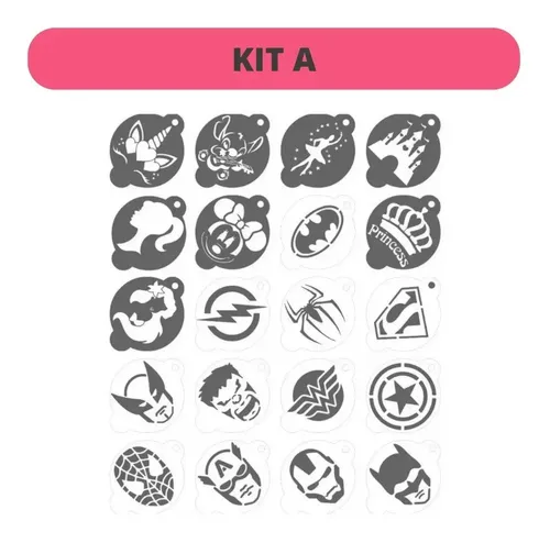 Kit 20un De Stencil P/ Maquillaje Artístico +3pack Taponador
