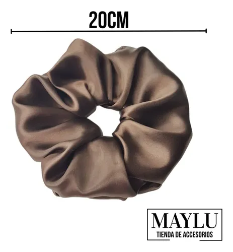 Scrunchie Saten,colita De Pelo Antifrizz,maxi Scrunchie Raso Chocolate