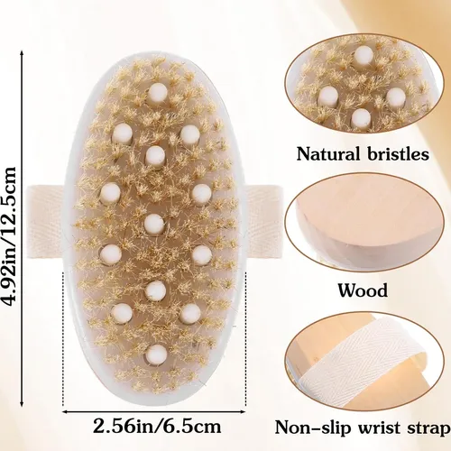Set 10 Cepillos Exfoliantes Cuerpo Cerdas Naturales Masaje