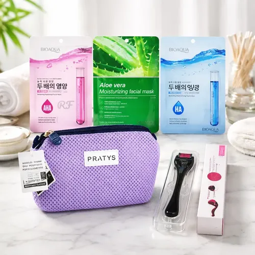 Kit Facial Bioaqua Con Dermaroller Y Mascarillas Hidratantes