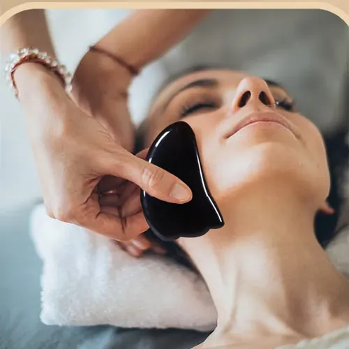 Set 4 Piedras Basalto Gua Sha Masaje Facial Spa