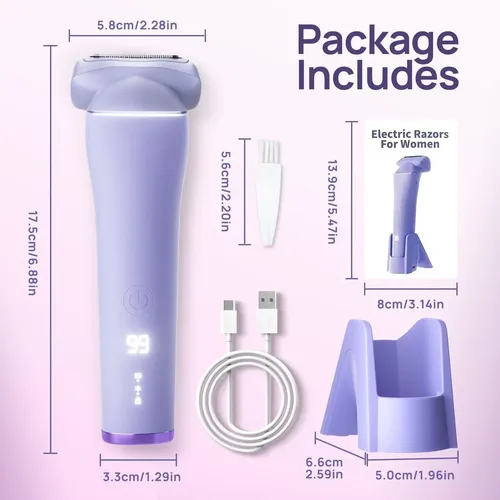 Afeitadora Eléctrica Para Mujeres Purple