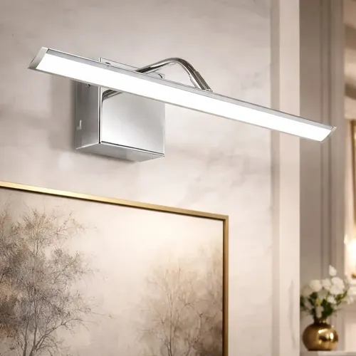 Aplique Pared Cuadros Movil Led 60 Cm Baño Espejos Luz Calida Direccionable Acero Gioluce