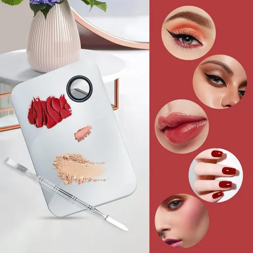 Paleta Y Espatula De Acero Mezcladora Para Maquillaje
