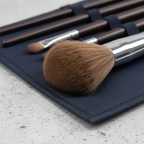 Set X3 Maquillaje Brocha+2 Pincel Ojos Pelo Natural +estuche