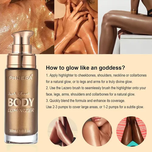 Glow Iluminador Aceite Cara Y Cuerpo Con Brocha Bronze