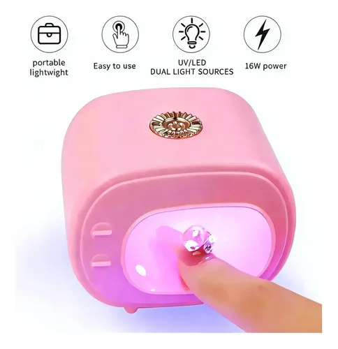 Mini Cabina Uña Uv Led Dedos 16w Esculpidas Gelificadas Semi