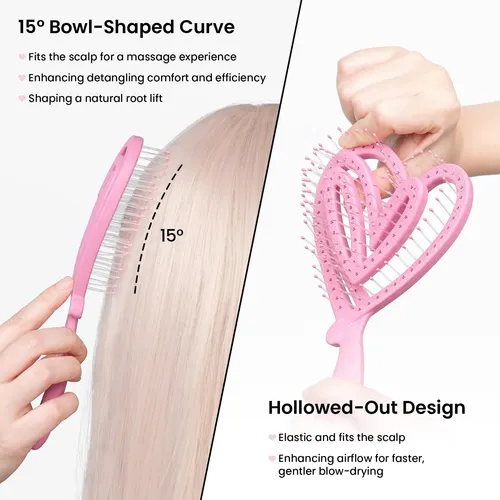 Cepillo Para Cabello Biofriendly Set Rosa Grande Y Mini