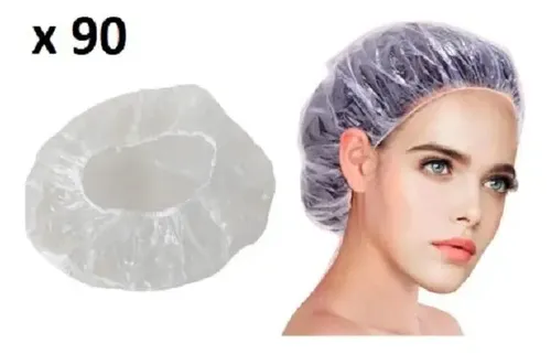 Gorro Cofia X90 Descartable Polietileno Tintura Baño Crema