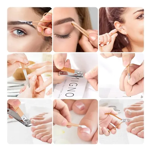 Kit De Manicura Y Pedicura 23 En 1 En Estuche De Acero Inoxi