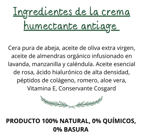 Crema Antiage, C/ Colágeno Y A Hialurónico. P. Natural 50 Ml