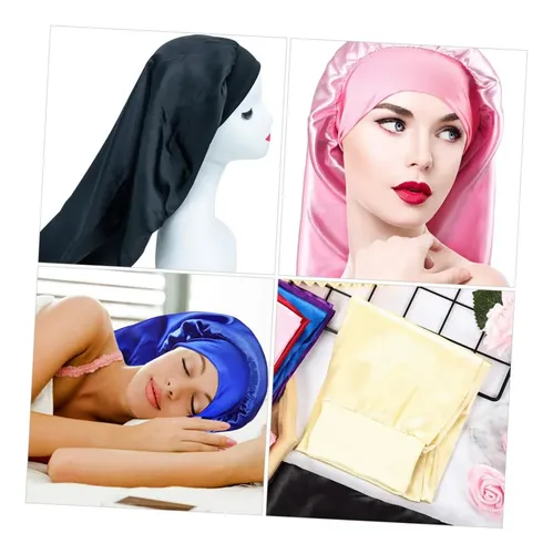 6 Piezas Gorro Dormir Satén Gorro Baño Secado Rápido Cabell
