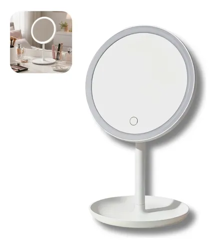 Espejo De Maquillaje Con Luz Led Touch Usb