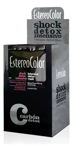 ESTEREO COLOR SHOCK CARBON DETOX SACH 50 Gr Caja x 10 Unid