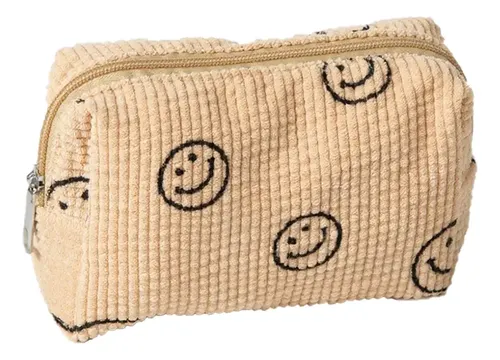Bolso De Maquillaje De Pana Con Forma De Mini Sonrisa, 1