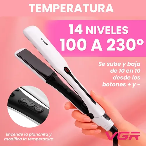 Planchita Pelo Profesional Titanio Vgr V-556 Alisado 230° Color Blanco