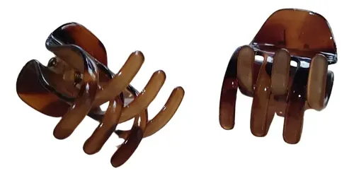 Broche Para Pelo Mini Carey Color Caramelo Mujer Pack X 2