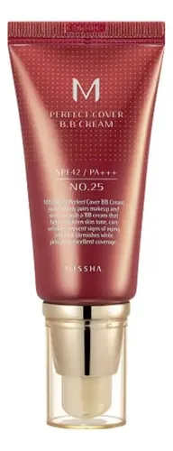 BB Cream Missha Perfect Cover con SPF 42 PA+++ Tono 25 Beige Cálido para Todo Tipo de Piel