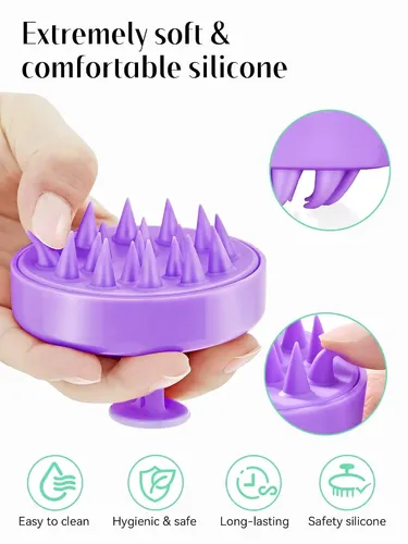 Masajeador Y Exfoliante Para El Crecimiento Del Cabello Purple