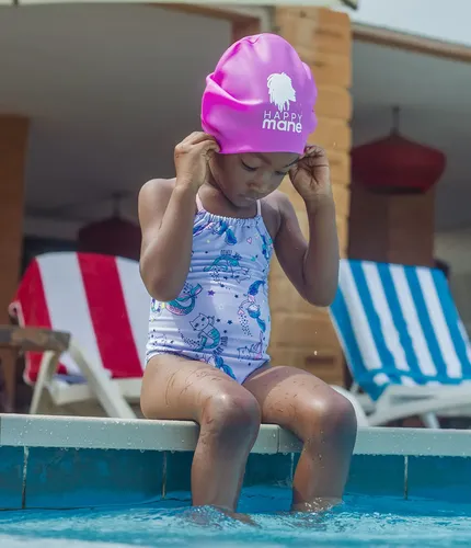 Gorro De Natación Happy Mane De Silicona Para Trenzas Y Rast