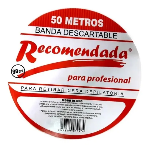 Bandas Depilatorias Descartables Recomendada 50mt Pack X 8