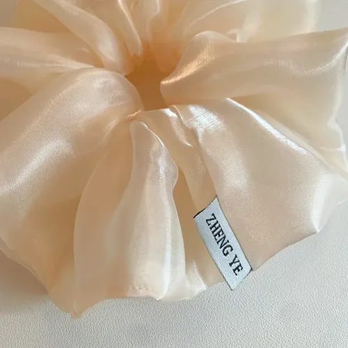 Large Beige Hair Bow For Women, Ponytail And Bun