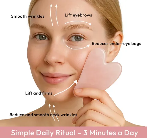 Gua Sha Facial Dosensepro Cuarzo Rosa Forma Corazón