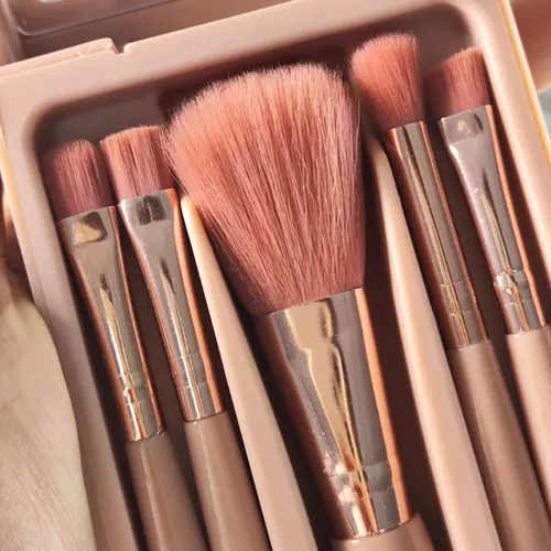 Juego De Brochas De Maquillaje De Lujo Con Estuche De Almace