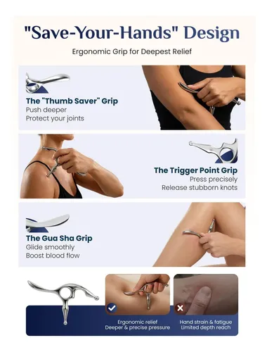 Kit De Gua Sha Acero Inoxidable Raspador Muscular 2 Unidades