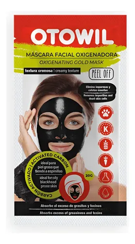 Mascarilla Peeling Facial Otowil Carbón Activado Oxigenadora Piel Grasa