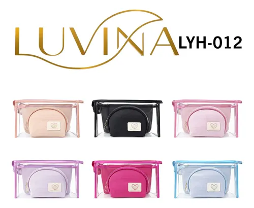 Neceser Mujer X3 Unidades Porta Cosmético Maquillaje Luvina