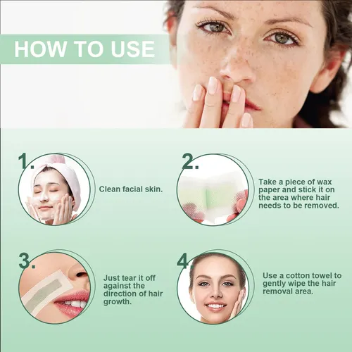 Tiras De Cera Para Depilación Facial Ouhoe De Una Sola Unida