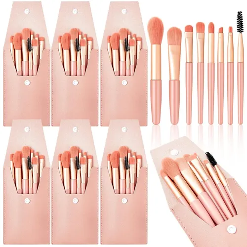 Set De Brochas De Maquillaje De Viaje De 6 Piezas, Incluye B