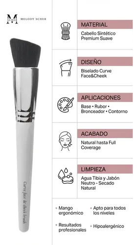 Brocha Multiuso Maquillaje Rostro Base Contorno Melody Scher