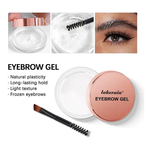Gel Para Cejas Transparente Con Cepillo, Fijación Duradera