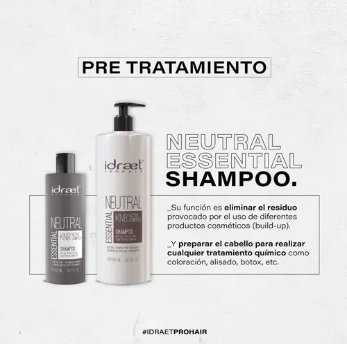 Shampoo Essential Neutral Idraet Pre Tratamiento 300ml
