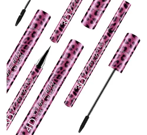Set De Rímel 2 En 1 Red Leopard, Rizado A Prueba De Agua