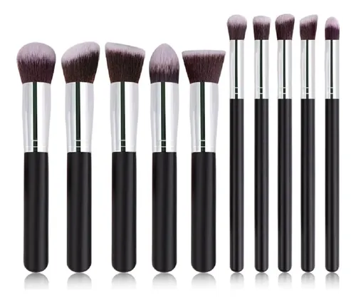 Set Kit Brochas Maquillaje Pinceles X10 Piezas