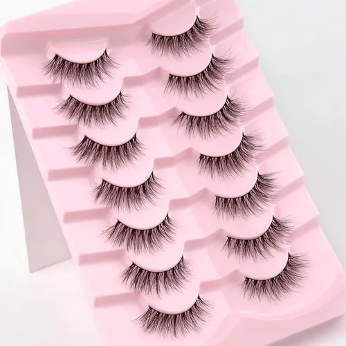 Pestañas Postizas Naturales 14 Mm Siligli 7 Pares C-curl